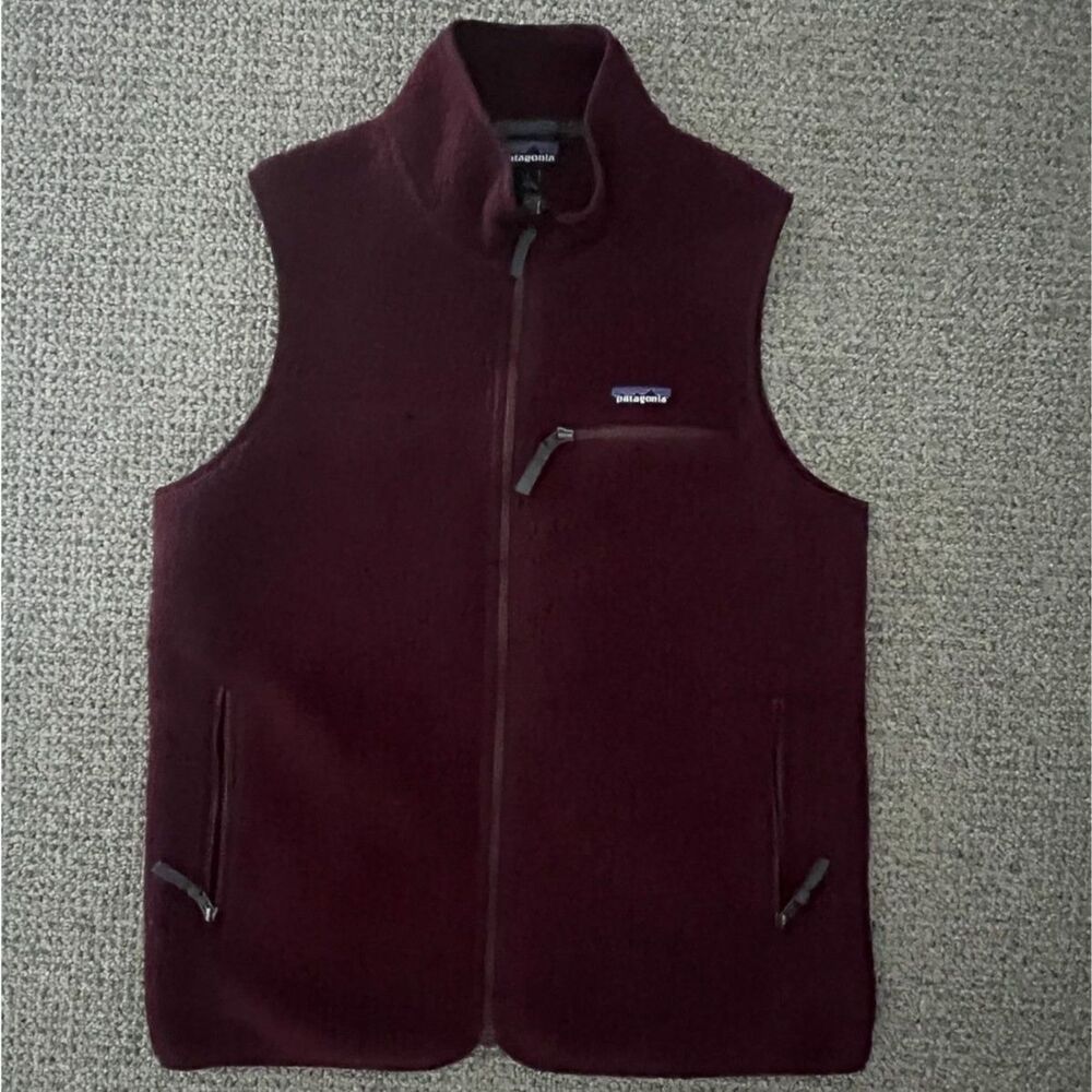 Patagonia Retro-X Sherpa Fleece Vest Men's Size Large Burgundy Maroon